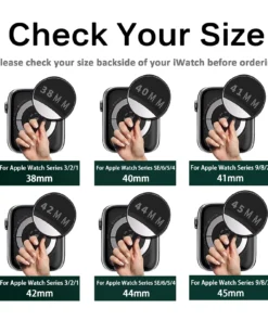 Alternative view of Glass+Diamond Cover For Apple watch case 46mm 40mm 44mm 41mm 42mm 45mm Bling Bumper Protector iWatch Series 11 10 9 SE 7 8 case