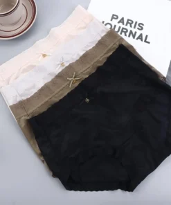 Soft Comfortable Japanese Soild Color Underpants Middle Waist Lace Lingerie Ice Silk Panties Lady Briefs Women Underwear