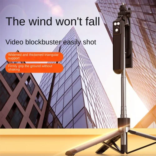 Alternative view of FGCLSY 1.7M selfie stick tripod with Light wireless remote control 360 ° rotation for smartphone video recording live streaming