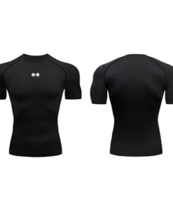 Alternative view of Compression T Shirt Men Summer Sportswear Running T-shirt Elastic Quick Dry Sport Tops Tee Athletic Gym Workout Shirts Men