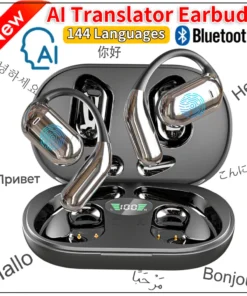 Alternative view of 3 in 1 Translation Earphones 144 Languages Real-Time Translator Earbuds Noise Reduction Waterproof Business AI Translator Earbud