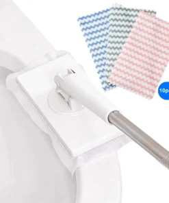 Disposable Dust Mop with 10 Cloths No Wash Lazy Mop Multi Surface Floor Mopping and Sweeping for House Wall Bathroom Corners