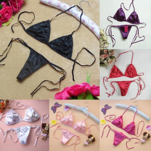 Women’s Satin Thong Underwear Set with Elastic T-back Design for Everyday Wear - Image 6