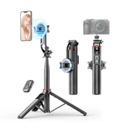 Magnetic Selfie Stick Tripod with MagSafe Clamp for iPhone 12-16 Pro Max