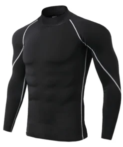 Alternative view of Men Sport T-shirt Quick Dry Bodybuilding Running Shirt Long Sleeve Compression Top Gym T Shirt Men Fitness Tight Rashgard