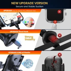 Alternative view of Car Phone Holder with Auto Locking Feature for Air Vent Use