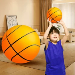 Alternative view of Foam Basketball with Mute Feature for Indoor Play – Squeezable and Silent for Kids