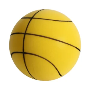 Foam Basketball Toy with Mute Feature for Indoor Play Ideal for Children and Babies - 18cm yellow