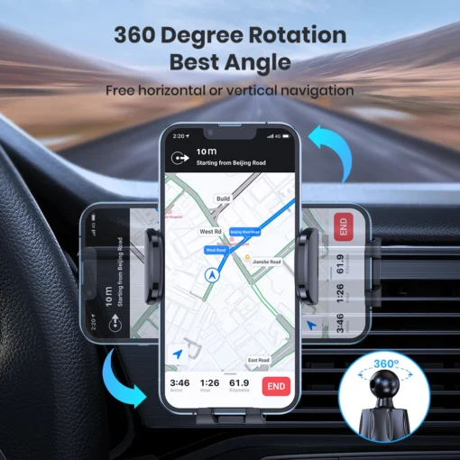 Car Phone Holder with Gravity Mount for Air Vent, Compatible with All Smartphones - Image 5