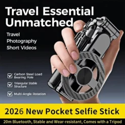 4-in-1 Multifunctional Mini Selfie Stick with Magnetic Holder and 360° Rotation for Smartphones
