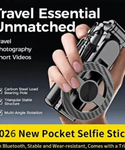 4-in-1 Multifunctional Magnetic mini Selfie Stick with 360° Rotation Wireless Bluetooth Control Magnetic Phone Holder