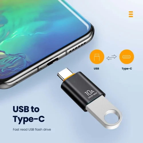 Alternative view of 10A OTG USB 3.0 To Type C Adapter USB Female To Type c Male Fast Charging adadpter OTG USB C For Xiaomi Samsung Laptop PC