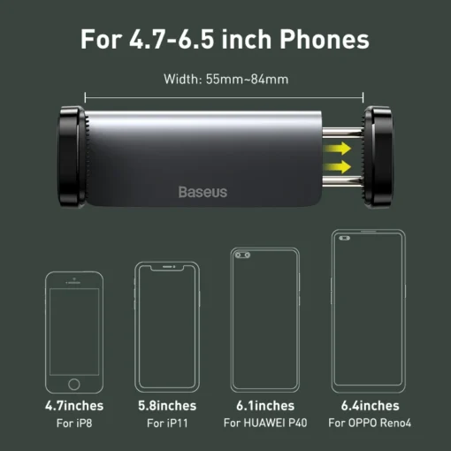 Car Phone Holder with Adjustable Grip for Air Outlet Mounting - Image 3