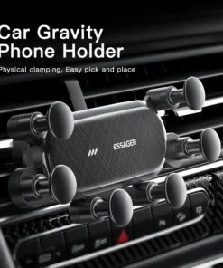 Alternative view of Essager Gravity Car Phone Holder Air Vent Clip Mount Mobile Cell Phone Stand In Car GPS Support For iPhone 14 13 12 Pro Xiaomi