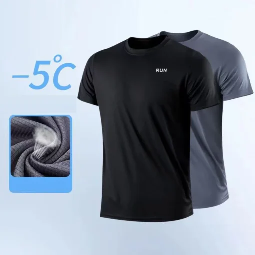 Men's Quick Dry Moisture Wicking Training T-Shirt for Gym and Running - Image 2