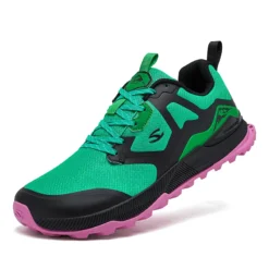 Hiking Sneakers with Lace-Up Design in Artificial Leather for Outdoor Travel Unisex