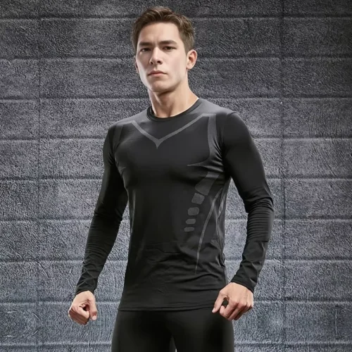 Men's T-shirt Men Running Sport T Shirt Men Compression Fitness Tops Tee Quick DryTight Training Gym Sport Running Shirts Jersey