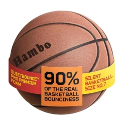 Indoor Grooved Silent Basketball - Airless PU Foam for Enhanced Grip