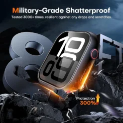 Alternative view of Glass Cover for Apple Watch Case with Screen Protector for iWatch Series 10, 9, 8, 7, 6, SE, 5 in Various Sizes