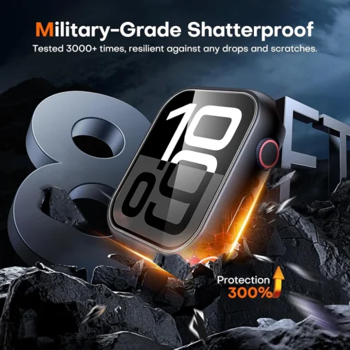 Glass Cover for Apple Watch Case with Screen Protector for iWatch Series 10, 9, 8, 7, 6, SE, 5 in Various Sizes - Image 2