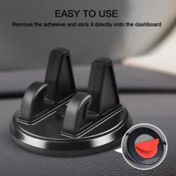 360-Degree Dashboard Phone Holder with Anti-Slip Design for Cars