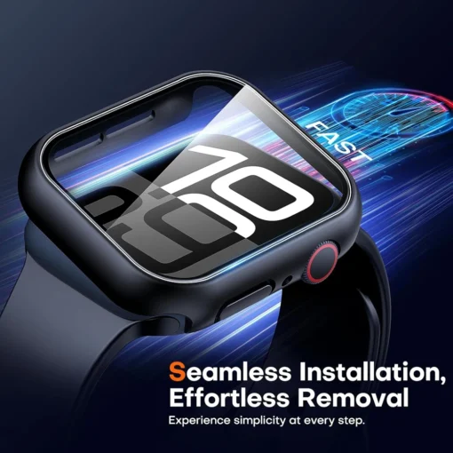 Glass Cover for Apple Watch Case with Screen Protector for iWatch Series 10, 9, 8, 7, 6, SE, 5 in Various Sizes - Image 4