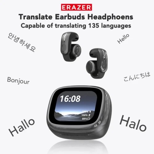 Translator ERAZER XF28 Bluetooth V6.0 Open-ear True Wireless EarbudsTranslation Earphones Office Travel,ASMR Headset APP
