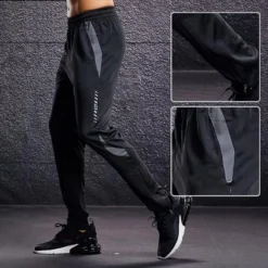 Men's Running Pants with Zipper Pockets for Comfort and Functionality