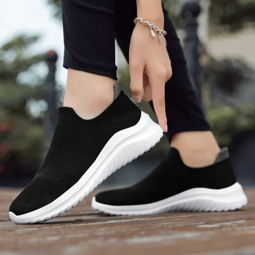 Alternative view of Men Shoes Sneakers Breathable Mesh Slip on Running Shoes Outdoor Non-Slip Couple Jogging Training Hiking Sports Shoes