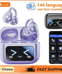 Touch Screen Wireless Bluetooth Earphone 144 Languages Real-Time Translation Headphones HiFi Audio Earbuds Sports Games Headset