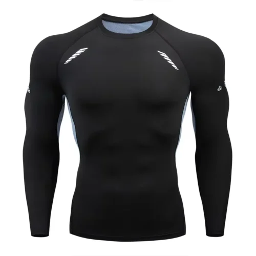 Alternative view of Men's T-shirt Men Running Sport T Shirt Men Compression Fitness Tops Tee Quick DryTight Training Gym Sport Running Shirts Jersey