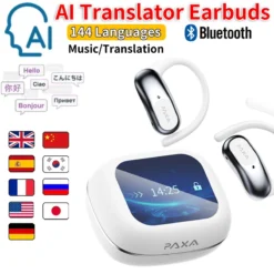 AI Translation Earphones with Advanced Noise Cancellation for Travelers and Professionals