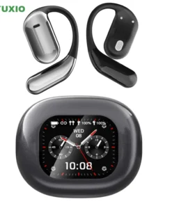 UYUXIO AI Language Translation Earbuds Real Time LCD Touch Screen Open Ear Wireless Headphone with 144 Language for Business