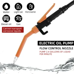 Alternative view of Portable Electric Fuel Transfer Pump with Hose for 12V Battery Use