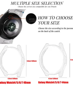 Alternative view of Suitable for Samsung Watch 4/5/6/5 Pro 40 44 45mm Plastic Protector Bumper Full Protection No Glass Case Cover，Easy to install