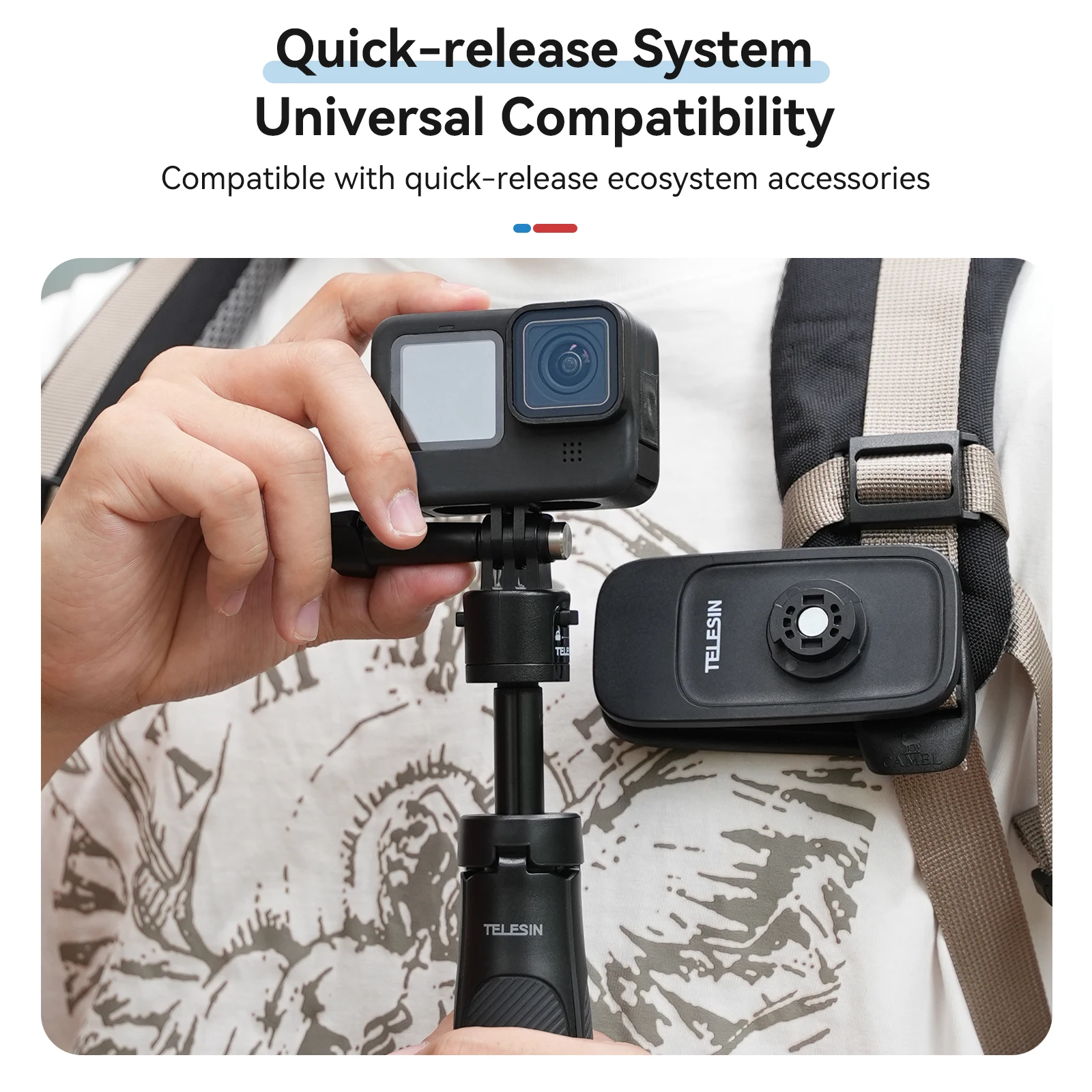 Mini Tripod Selfie Stick with Adjustable Length for GoPro Insta360 DJI Osmo Action Cameras - Image 4