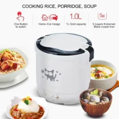 Alternative view of Electric Mini Rice Cooker Portable Multi-Cooker for Home and Vehicle Use 12V 24V 220V