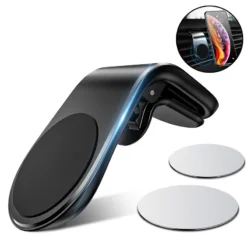 Magnetic Car Phone Holder with 360° Rotation and Air Vent Clip for Smartphones