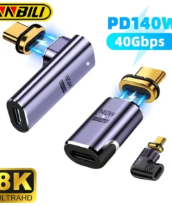 NNBILI 140W USB4.0 40Gbps Thunderbolt3 Magnetic Type-C TO USBC Fast Charge Magnet Converter Cable 8K@60Hz OTG USB Type C Adapter