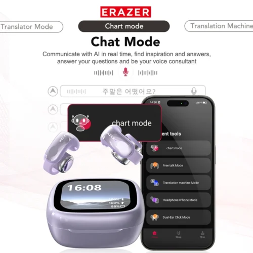 Alternative view of Translator ERAZER XF28 Bluetooth V6.0 Open-ear True Wireless EarbudsTranslation Earphones Office Travel,ASMR Headset APP