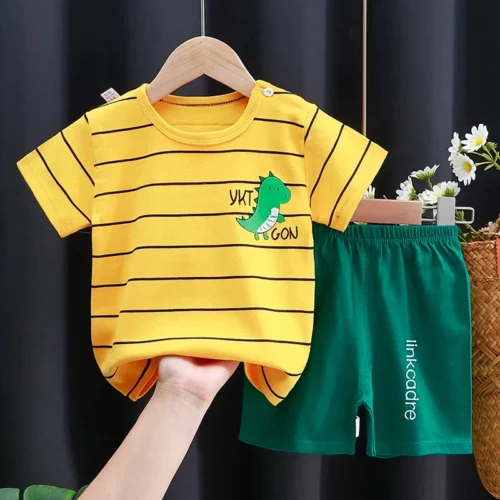 Kids Clothes Set Baby BoyGirl T-Shirt + Shorts Summer Clothing Cotton Cartoon Casual Boys Tracksuit Children Baby Clothes Set