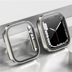 Alternative view of Glass Screen Protector with Straight Edge for Apple Watch Series 8 7 6 5 4 SE 44mm 40mm 41mm 45mm