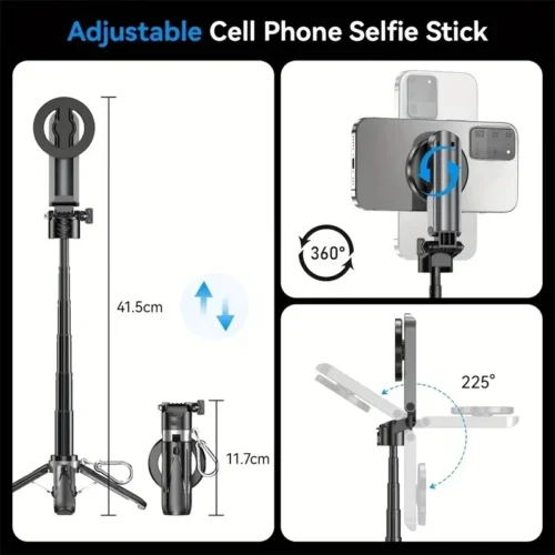 Alternative view of Pocket Mini Bluetooth Magnetic Selfie Stick Telescopic Multifunctional Tripod Stand for IPhone Android Magsafe Travel Monopod