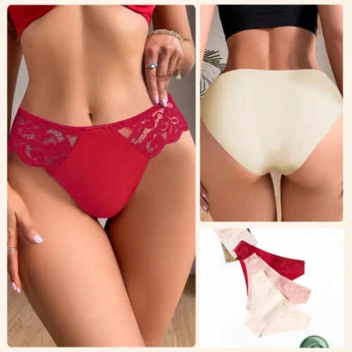 Alternative view of Sexy Lingerie Women's Panties Lace Perpective Seamless Female Underwear Elasticity Briefs for Women Fashion Underpants Floral