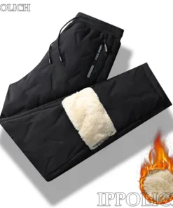 Winter Running Pant Cashmere Thicken Fleece Windproof Sweatpants Men Joggers Cotton Warm Pants Male Waterproof Thermal Trousers