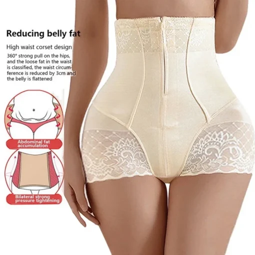 High Waist Body Shaper Panties with Zipper Closure for Women - Image 4