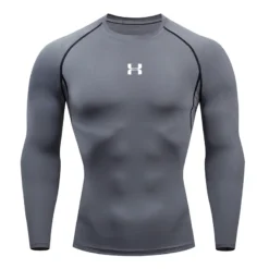 Alternative view of Men's Long Sleeve Compression T-shirt with Athletic Fit for Gym and Running