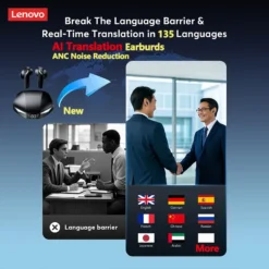 Alternative view of Wireless Earbuds with AI Translation and Noise Reduction for Travelers and Professionals