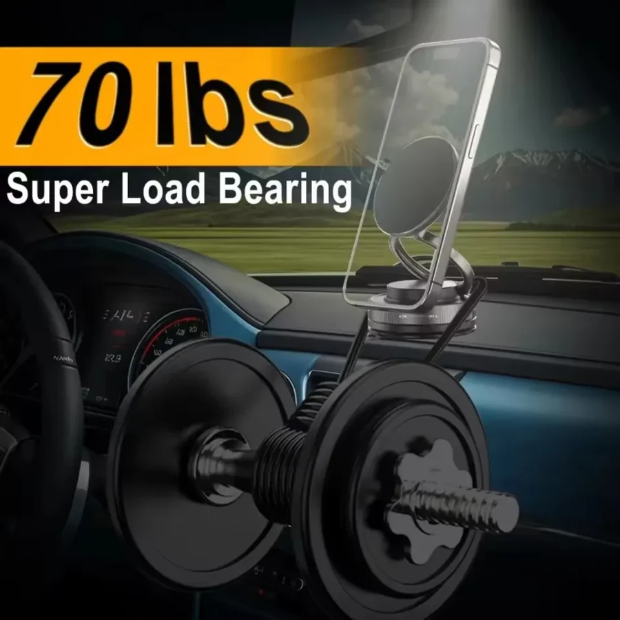 Car Phone Magnetic Stand Mechanical Vacuum Suction Cup Rotate 360 ° Magnetic Adsorption Bracket Universal Navigation Holder - Image 4