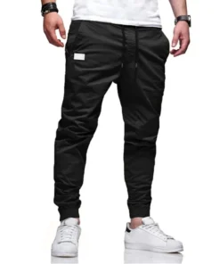 Alternative view of 2024 New Cargo Pants Men's Loose Straight sports Clothing Solid color sweatpants Versatile Joggers Woven Casual Male Trousers